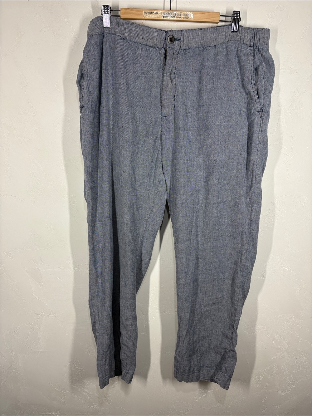 Tommy Bahama Men's Lightweight Linen Blend Casual Pants in Heather Blue size XXL